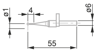 Dotek s kuličkou pr. 1 mm